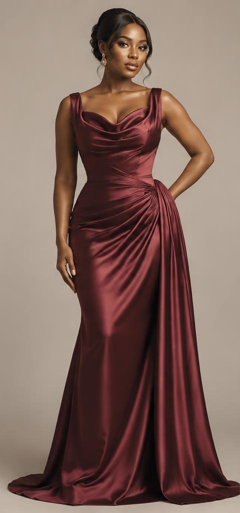 The Zuri Dress in Bordeaux — concept garment